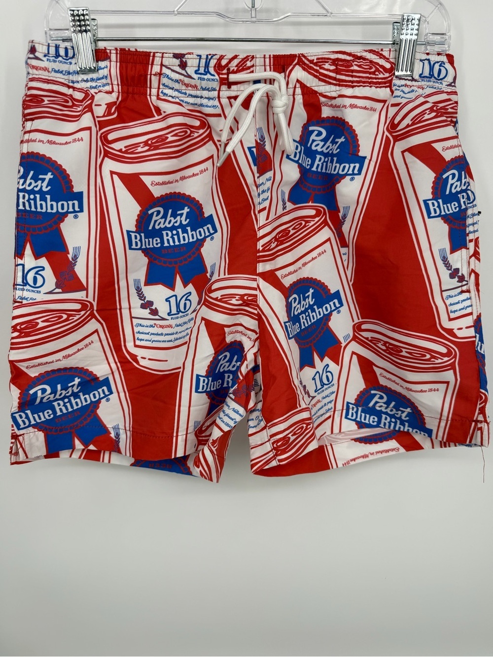 Pabst Blue Ribbon Red & White Men’s Swim Trunks